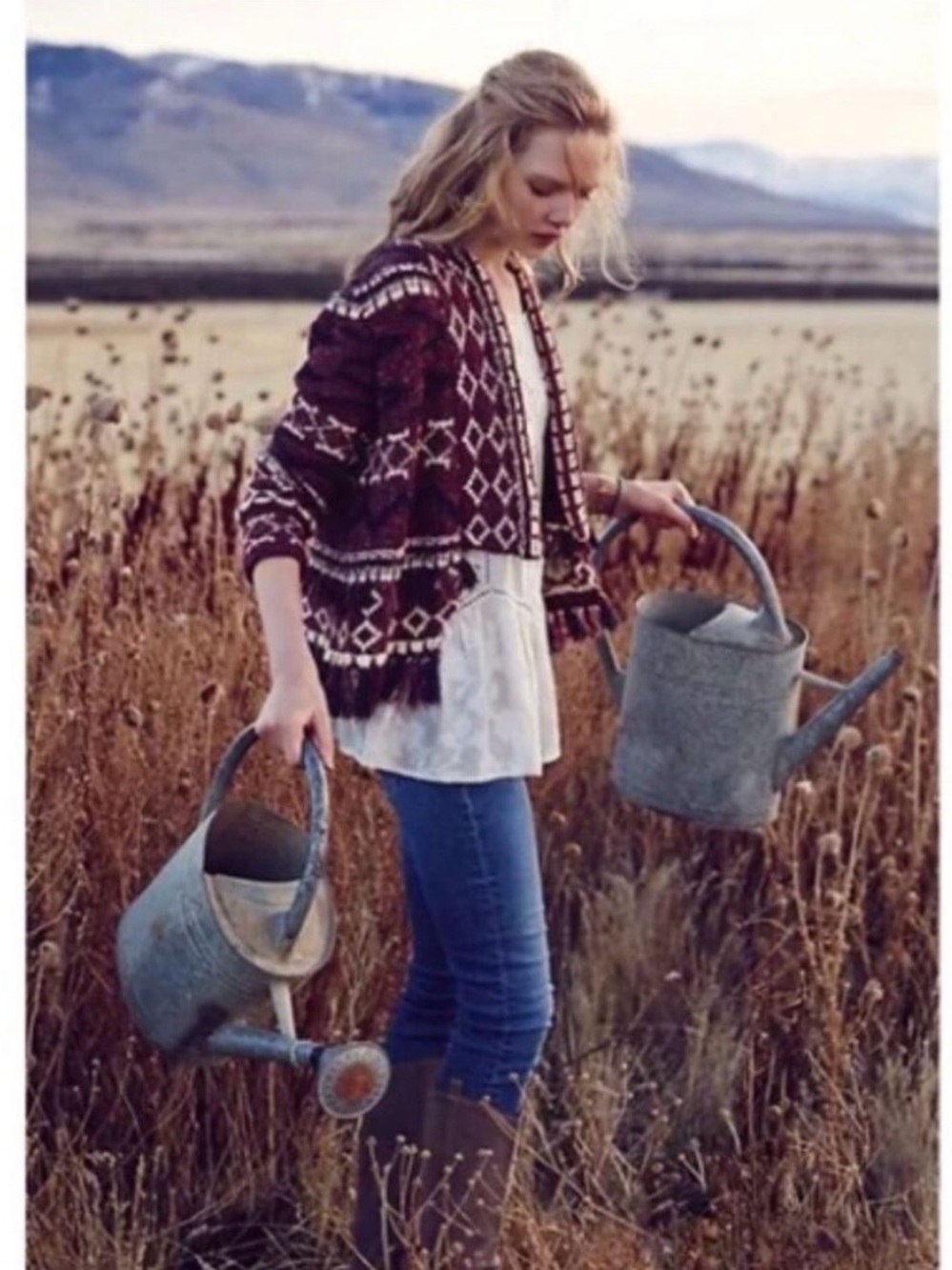 Anthropologie Moth Fringed Veras Cardigan